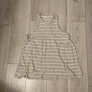 N/P Tank Top Women's One Size Gray Scoop Neck Sleeveless Pullover Striped